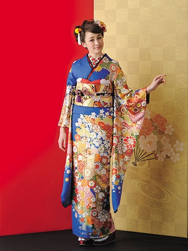 振袖 レンタル 青