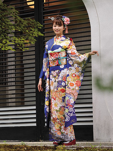 振袖 レンタル 青